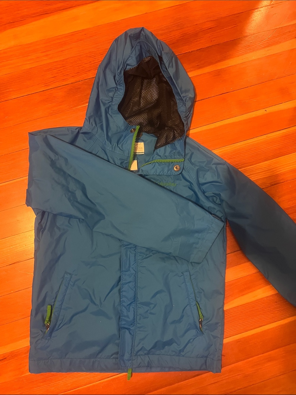 Columbia Kids Blue Hooded Rain Jacket